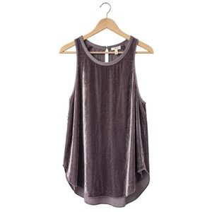 Wilfred Silk Blend Velvet Sleeveless Top S Lavender Grey Balletcore Minimalist
